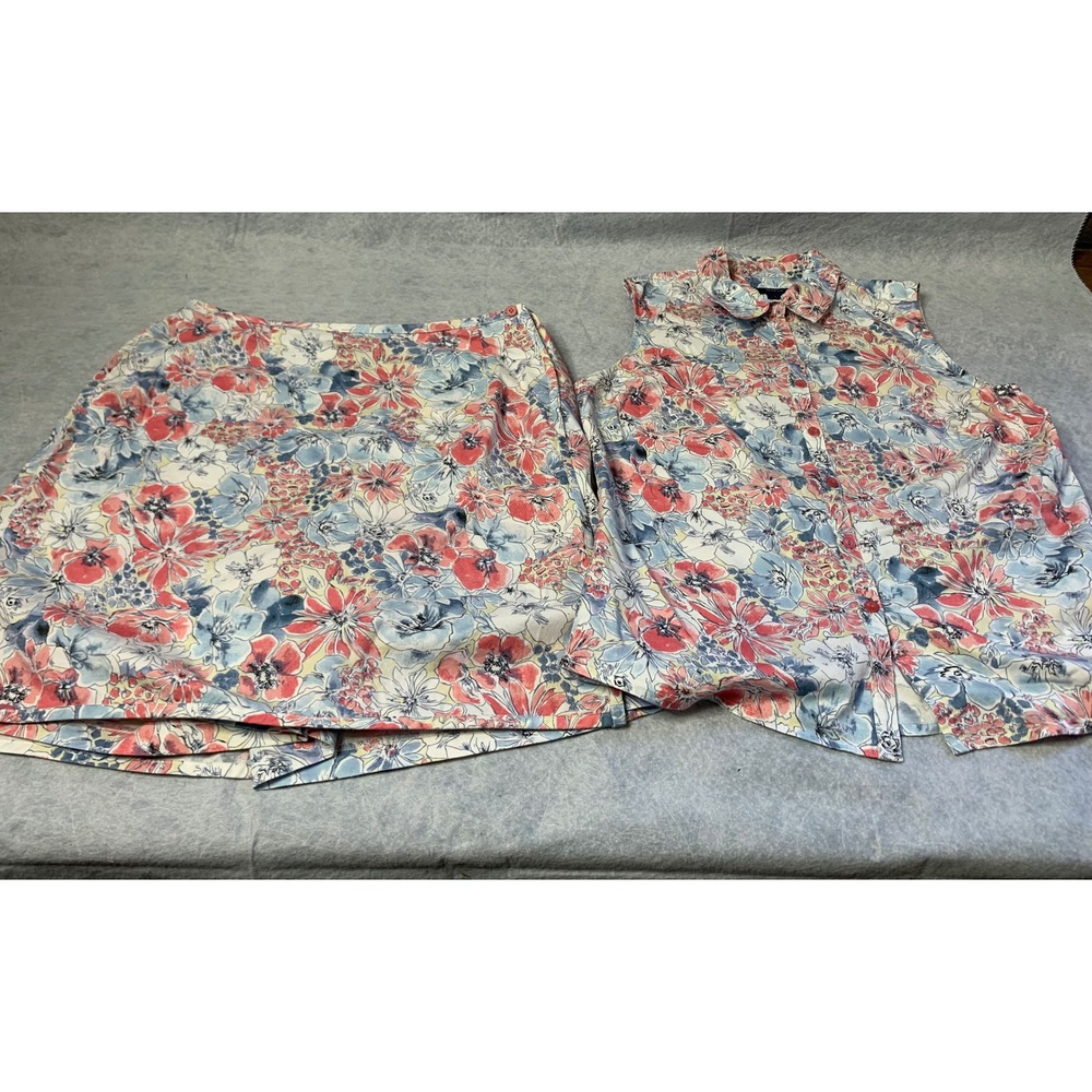 Charter Club Golf Floral Sleeveless Top & Skort skirt Set Size 12 Cottagecore - Picture 2 of 12